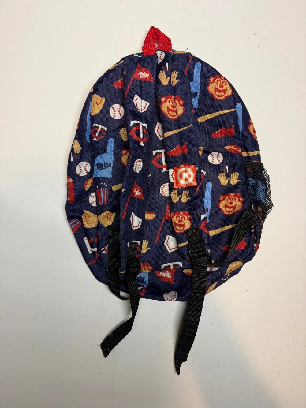 Target Kids Navy Twins Baseball Print Backpack with Red Accents